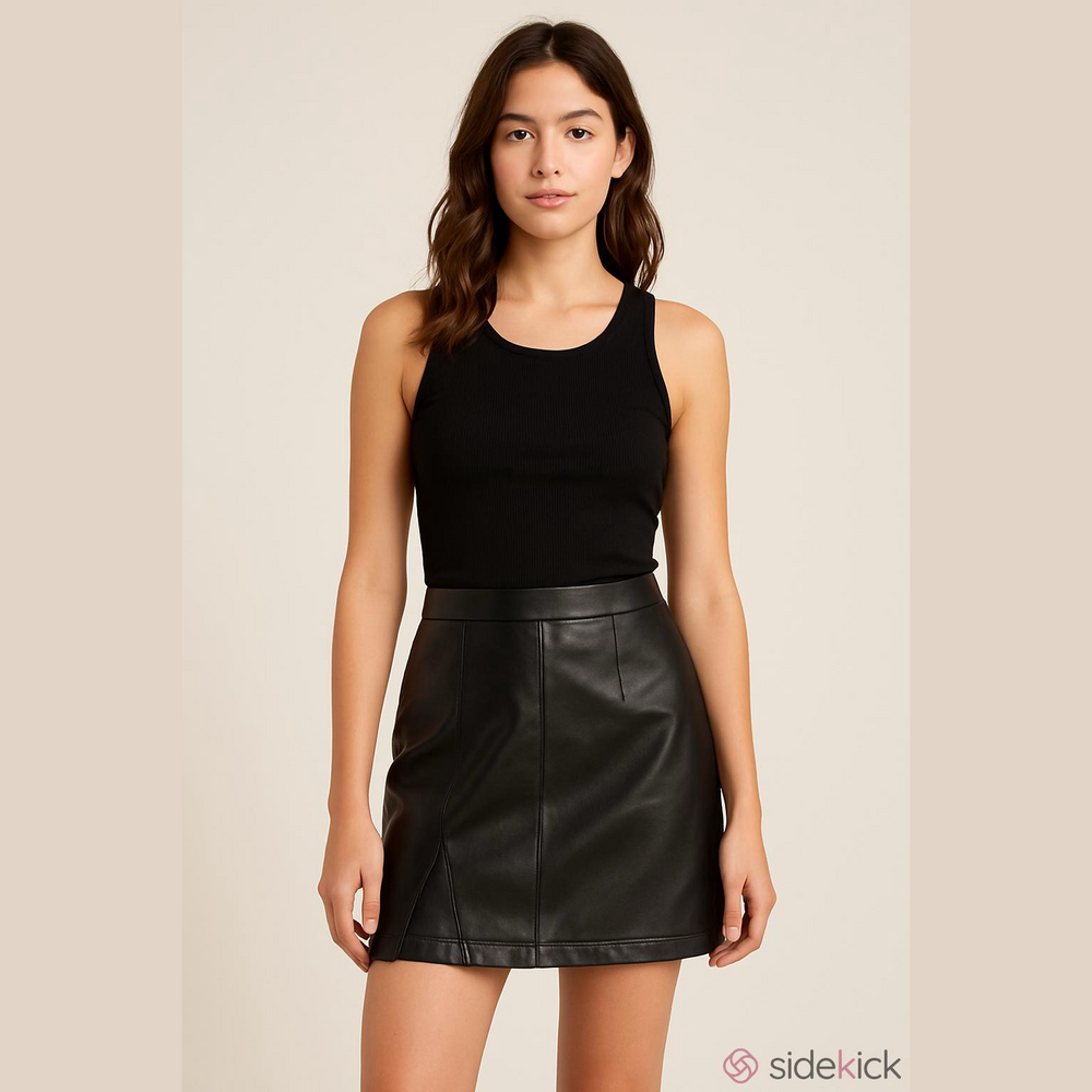 Black Faux Leather Mini Skirt Women's Size Small